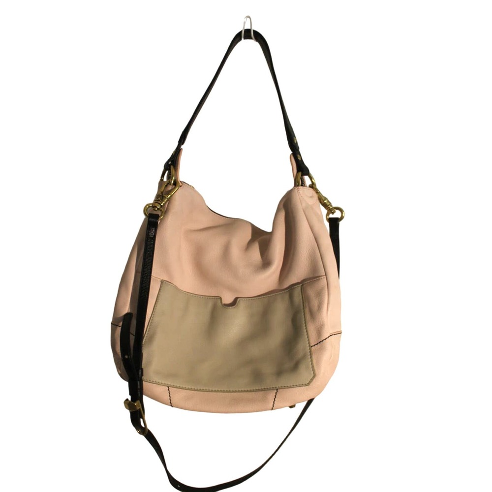 orYANY Pink Pebble Leather Hobo Bag w/ Detachable Cross Body Strap